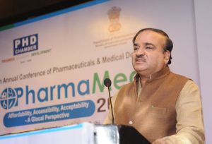The Union Minister for Chemicals and Fertilizers, Shri Ananth Kumar addressing at the Conference on the theme of PharmaMed 2015: Affordability, Accessibility, Acceptability-A Global Perspective, in New Delhi on December 09, 2015.