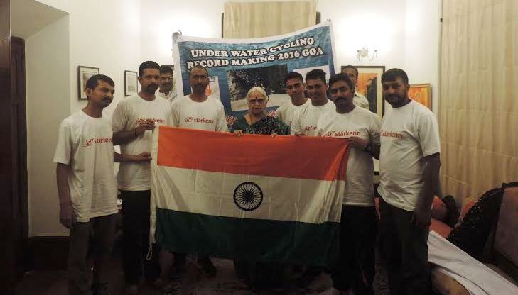 गोवा की राज्यपाल महामहिम मृदुला सिन्हा ने टीम को शुभकामना देकर विदा किया 