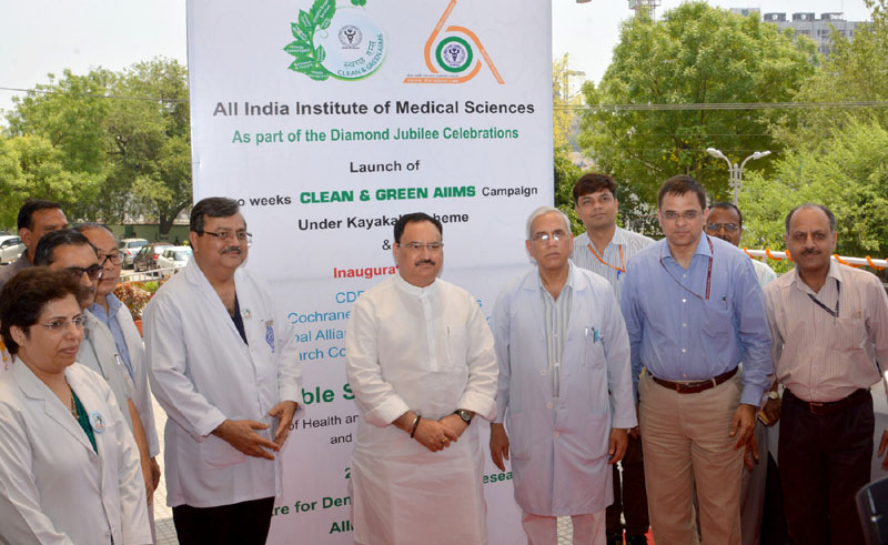 The Union Minister for Health & Family Welfare, Shri J.P. Nadda launched the Swachchta Fortnight, and reviewed the Kayakalp initiative, at AIIMS, in New Delhi on May 20, 2016.